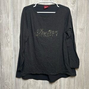 Indian Motorcycle T Shirt Women's Large Gray Long Sleeve